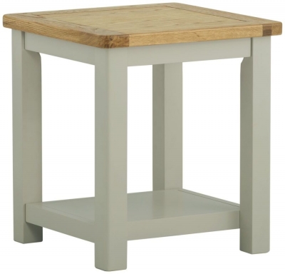 Product photograph of Portland Stone Painted Lamp Table With Shelf from Choice Furniture Superstore