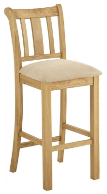 Product photograph of Portland Bar Stool Sold In Pairs - Comes In Oak Stone Painted Ivory White Painted from Choice Furniture Superstore