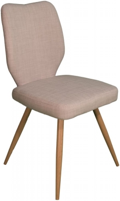 Enka Ivory Fabric Dining Chair (Sold in Pairs)