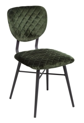 Product photograph of Ranger Green Velvet Dining Chair Sold In Pairs from Choice Furniture Superstore