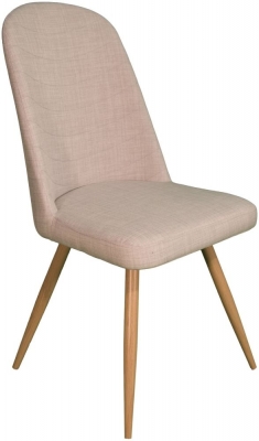 Product photograph of Reya Ivory Fabric Dining Chair Sold In Pairs from Choice Furniture Superstore