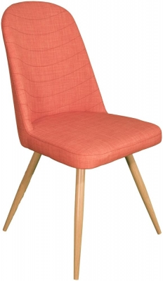 Product photograph of Reya Orange Fabric Dining Chair Sold In Pairs from Choice Furniture Superstore