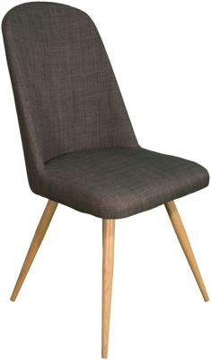 Product photograph of Reya Slate Fabric Dining Chair Sold In Pairs from Choice Furniture Superstore