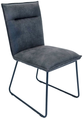 Larson Grey Leather Dining Chair (Sold in Pairs)