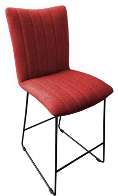Product photograph of Aura Burnt Orange Fabric Bar Stool Sold In Pairs from Choice Furniture Superstore