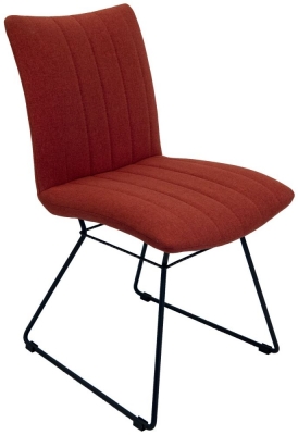 Product photograph of Aura Burnt Orange Fabric Dining Chair Sold In Pairs from Choice Furniture Superstore