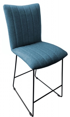 Aura Mineral Blue Fabric Bar Stool (Sold in Pairs)