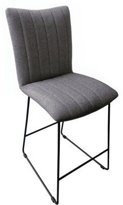 Product photograph of Aura Shadow Grey Fabric Bar Stool Sold In Pairs from Choice Furniture Superstore