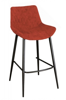 Product photograph of Sigma Burnt Orange Fabric Bar Stool Sold In Pairs from Choice Furniture Superstore