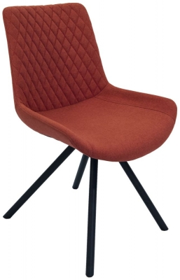 Product photograph of Sigma Burnt Orange Fabric Dining Chair Sold In Pairs from Choice Furniture Superstore