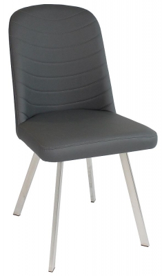 Product photograph of Set Of 2 Flux Grey Faux Leather Dining Chair from Choice Furniture Superstore