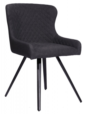Alpha Grey Faux Leather Dining Chair (Sold in Pairs)