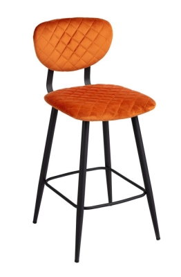 Product photograph of Ranger Copper Velvet Fabric Bar Stool Sold In Pairs from Choice Furniture Superstore