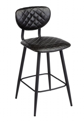 Product photograph of Ranger Vintage Dark Grey Faux Leather Bar Stool Sold In Pairs from Choice Furniture Superstore