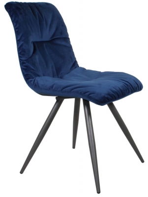 Product photograph of Arana Blue Velvet Dining Chair Sold In Pairs from Choice Furniture Superstore