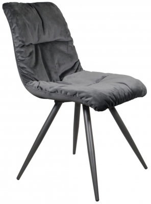 Product photograph of Arana Dark Grey Velvet Dining Chair Sold In Pairs from Choice Furniture Superstore