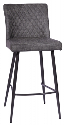 Product photograph of Fusion Drak Grey Fabric Bar Stool Sold In Pairs from Choice Furniture Superstore