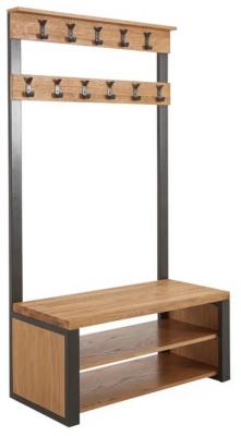 Product photograph of Fusion Scandinavian Style Oak Hall Unit from Choice Furniture Superstore