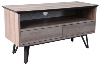 Product photograph of Delta Rustic Wood Metal Storage Tv Unit - Upto 40inch Plasma from Choice Furniture Superstore