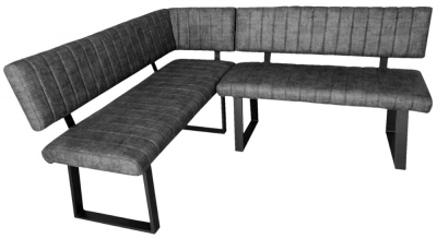 Product photograph of Fusion Stone Effect Fabric Corner Dining Bench Left Hand Facing from Choice Furniture Superstore