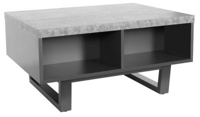 Product photograph of Fusion Grey Concrete Effect Top Storage Coffee Table from Choice Furniture Superstore