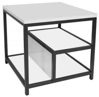 Product photograph of Flux Lamp Table With Shelf - Comes In White Cappuccino And Grey Options from Choice Furniture Superstore