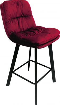 Product photograph of Paloma Velvet Bar Stool Sold In Pairs - Comes In Ruby Charcoal Grey And Teal Options from Choice Furniture Superstore