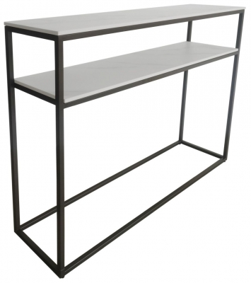 Product photograph of Athena Sintered Stone And Metal Console Table from Choice Furniture Superstore