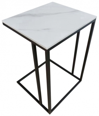 Product photograph of Athena Sintered Stone And Metal End Table from Choice Furniture Superstore