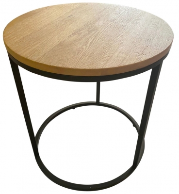 Product photograph of Trend Oak Round Lamp Table from Choice Furniture Superstore
