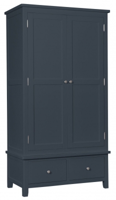 Product photograph of Henley Blue 2 Door 2 Drawer Double Wardrobe from Choice Furniture Superstore