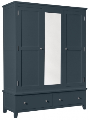 Product photograph of Henley Blue 3 Door Combi Wardrobe With Mirror from Choice Furniture Superstore