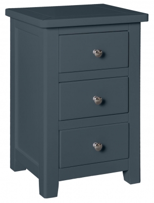 Product photograph of Henley Blue Painted 3 Drawer Bedside Cabinet from Choice Furniture Superstore