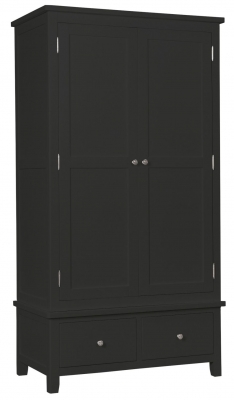 Product photograph of Henley Black 2 Door 2 Drawer Double Wardrobe from Choice Furniture Superstore