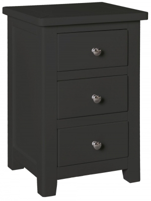 Product photograph of Henley Charcoal Painted 3 Drawer Bedside Cabinet from Choice Furniture Superstore