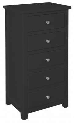 Product photograph of Henley Black 5 Drawer Midi Chest from Choice Furniture Superstore