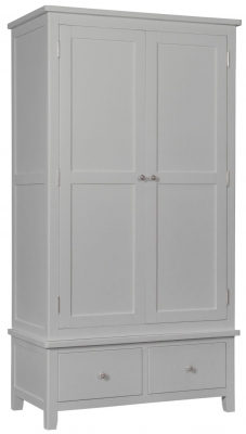 Product photograph of Henley Grey Painted 2 Door 2 Drawer Combi Wardrobe from Choice Furniture Superstore