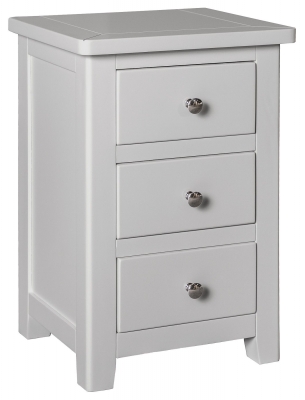 Product photograph of Henley Grey Painted 3 Drawer Bedside Cabinet from Choice Furniture Superstore