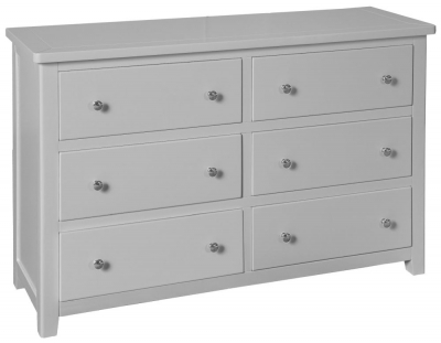 Product photograph of Henley Grey Painted 6 Drawer Wide Chest from Choice Furniture Superstore