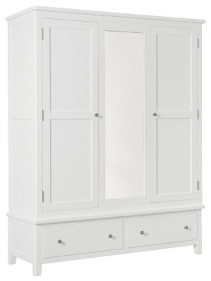 Product photograph of Henley White Painted 3 Door 2 Drawer Combi Wardrobe from Choice Furniture Superstore