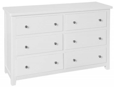 Product photograph of Henley Painted 6 Drawer Wide Chest - Comes In White Blue And Charcoal Finish Options from Choice Furniture Superstore