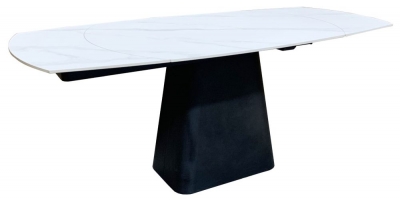 Cairn Motion Ceramic Marble Top 4 Seater Extending Oval Top Dining Table