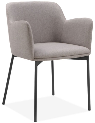 Trento Light Grey Fabric Dining Chair (Sold in Pairs)