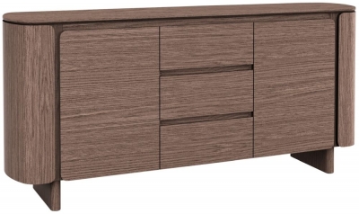 Product photograph of Trento Large Sideboard 160cm With 3 Drawers - Comes In Walnut Or Walnut Sintered Stone Top Options from Choice Furniture Superstore