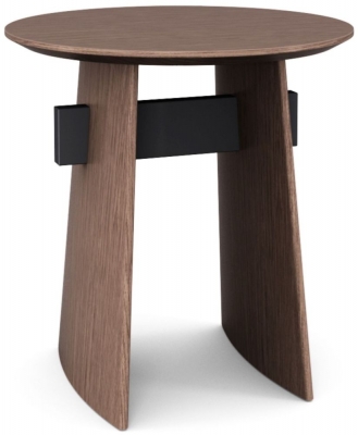 Product photograph of Trento Round Lamp Table - Comes In Walnut Or Walnut Sintered Stone Top Options from Choice Furniture Superstore