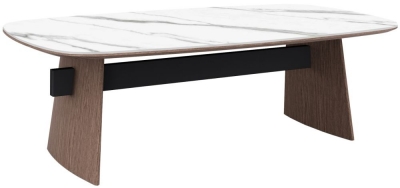 Product photograph of Trento Wood Effect And White Ceramic Top Coffee Table from Choice Furniture Superstore