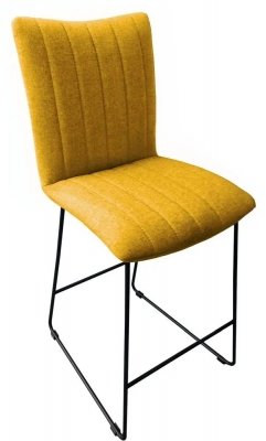 Aura Fabric Bar Stool (Sold in Pairs) - Comes in Saffron, Mineral Blue & Shadow Grey Options