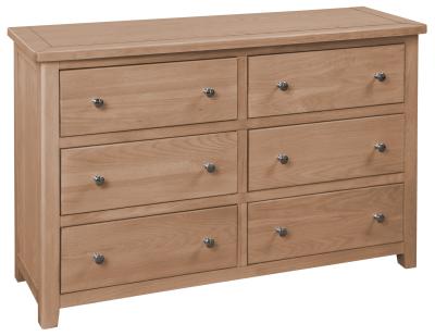 Product photograph of Henley Oak Painted 6 Drawer Wide Chest from Choice Furniture Superstore