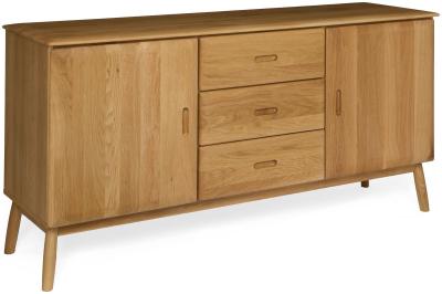Product photograph of Malmo Oak 2 Door 3 Drawer Large Sideboard from Choice Furniture Superstore