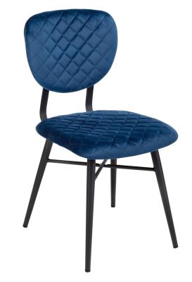 Product photograph of Ranger Vintage Navy Velvet Dining Chair Sold In Pairs from Choice Furniture Superstore